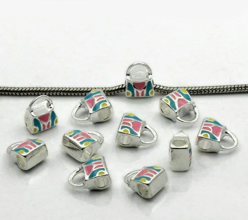 Hand Bag Charm Spacer Beads For Snake Chain Charm Bracelet