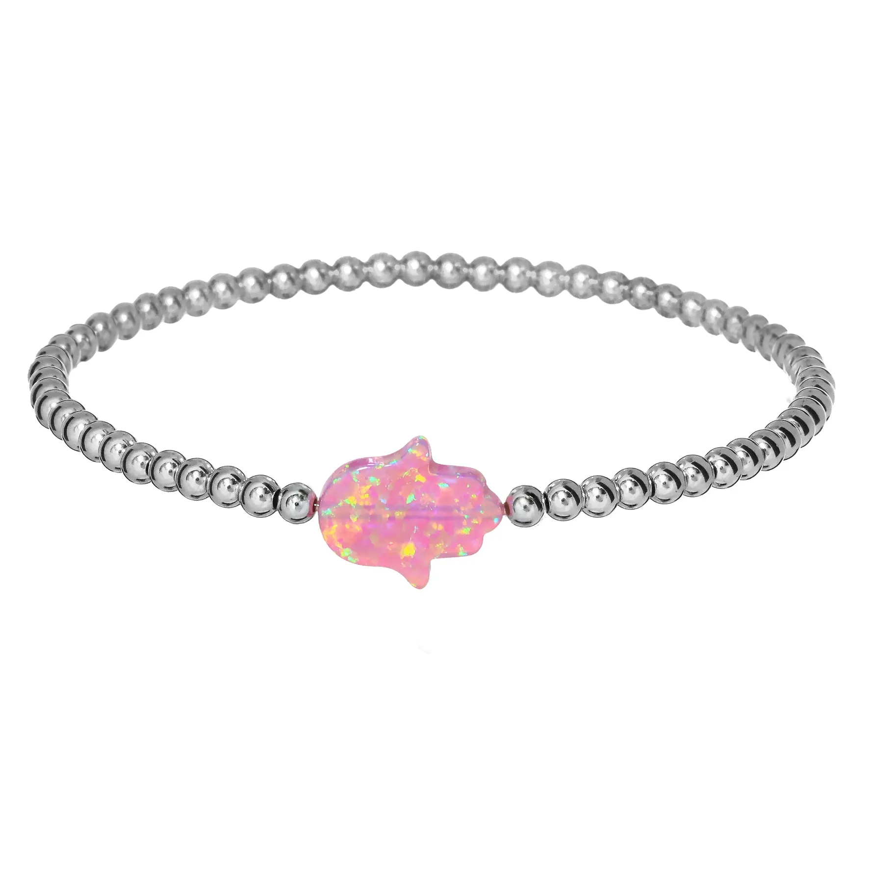 HAND | Opal Charm and 14K Gold Filled Beads Bracelet - Large