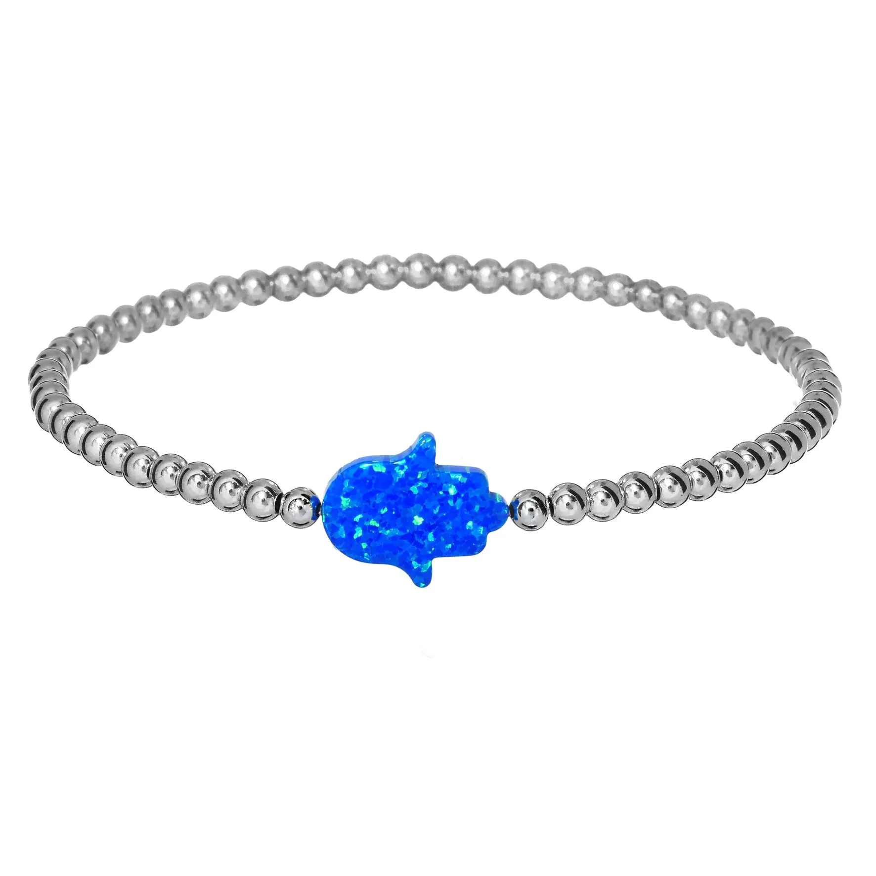 HAND | Opal Charm and 14K Gold Filled Beads Bracelet - Large