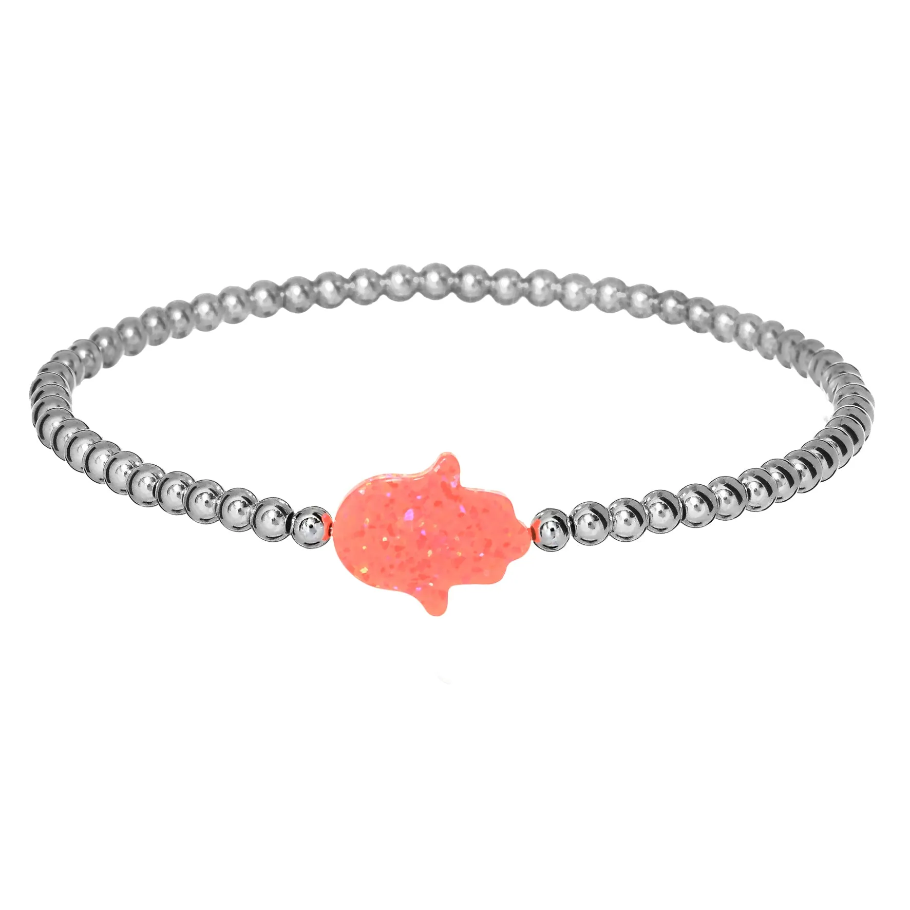 HAND | Opal Charm and 14K Gold Filled Beads Bracelet - Large