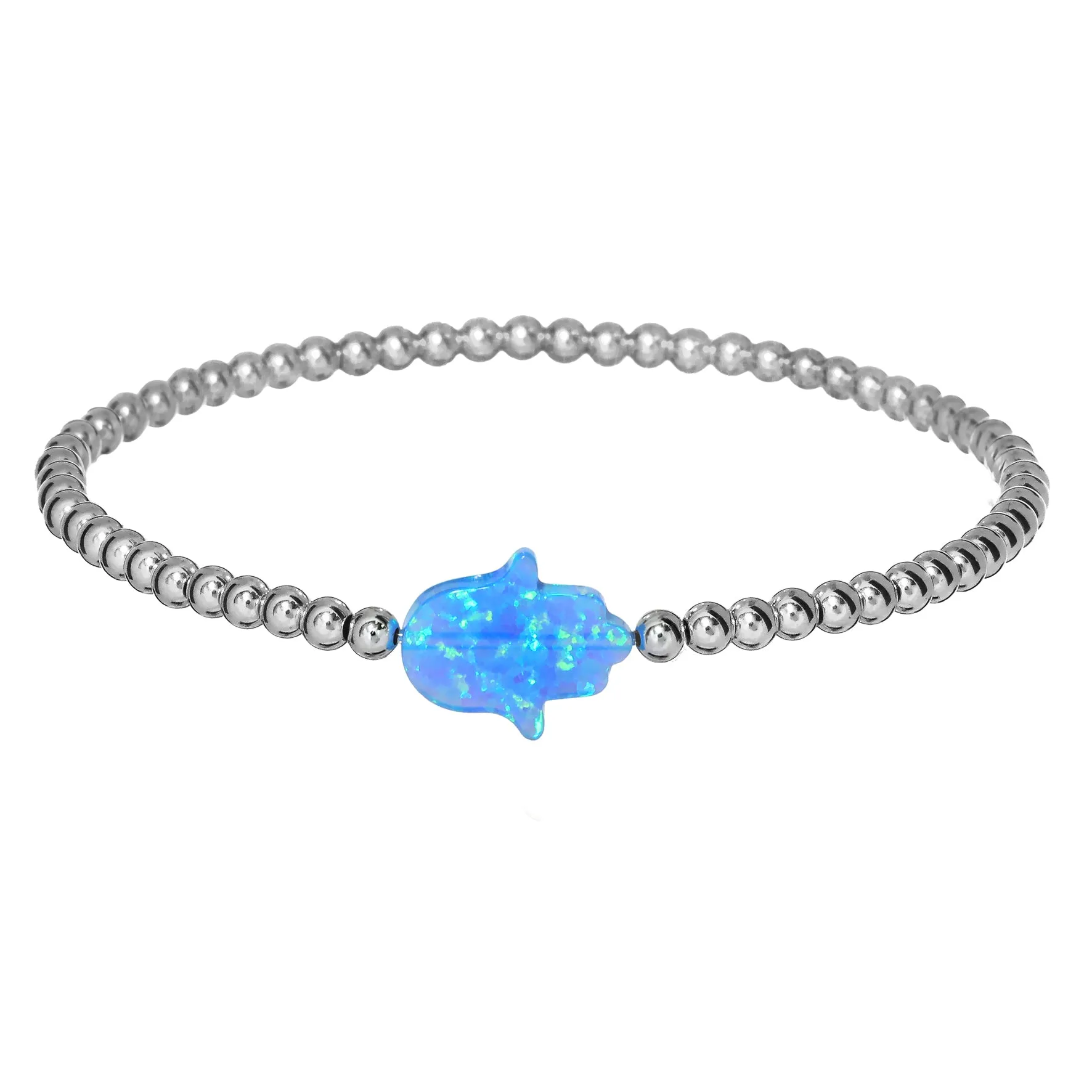 HAND | Opal Charm and 14K Gold Filled Beads Bracelet - Large