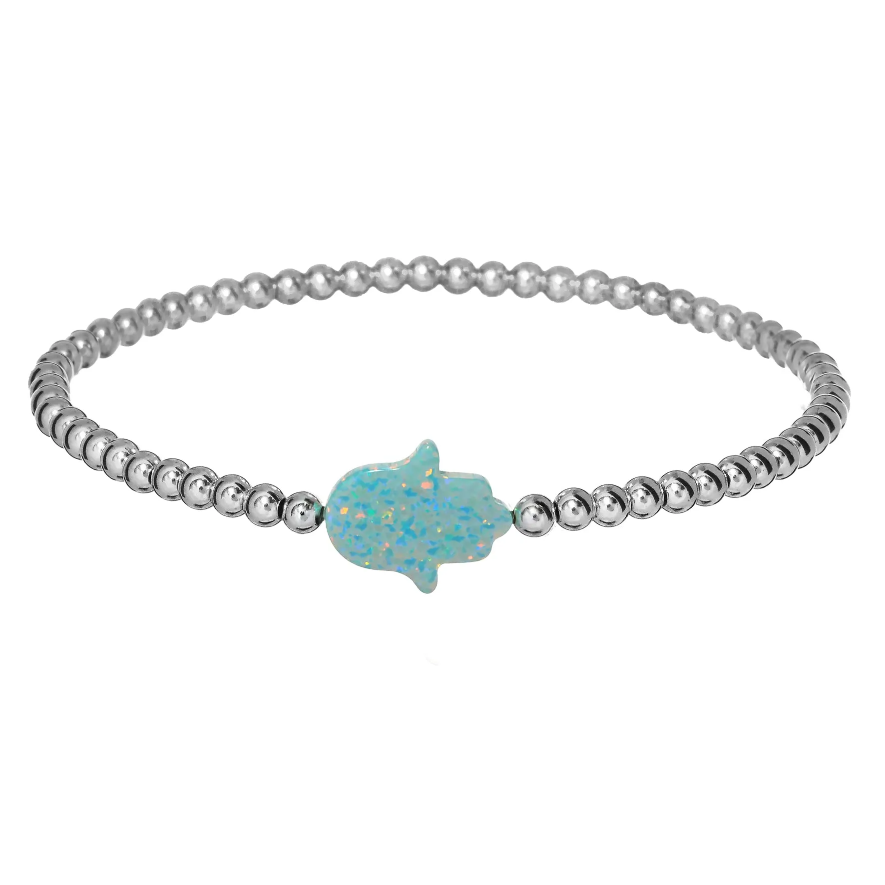 HAND | Opal Charm and 14K Gold Filled Beads Bracelet - Large