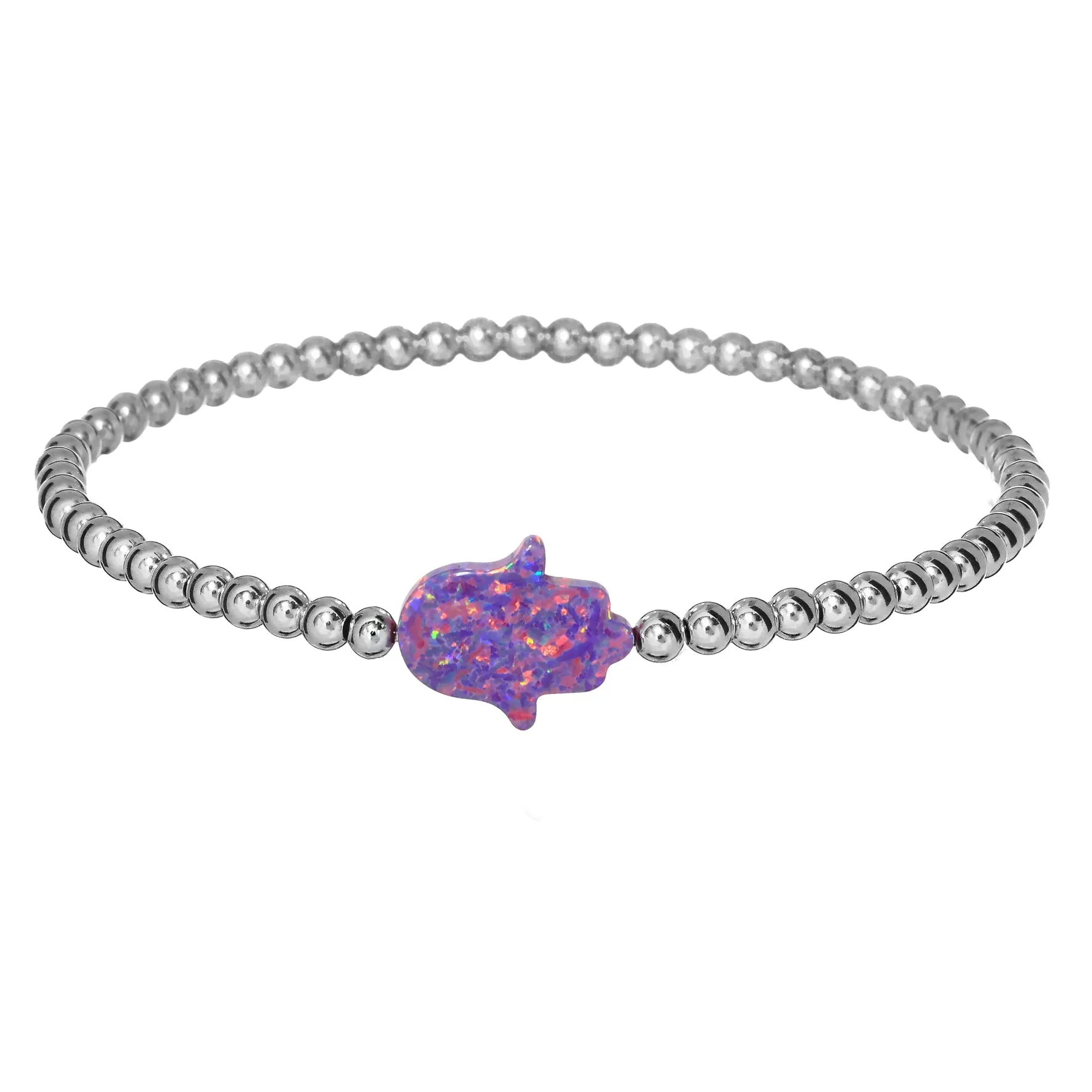 HAND | Opal Charm and 14K Gold Filled Beads Bracelet - Large