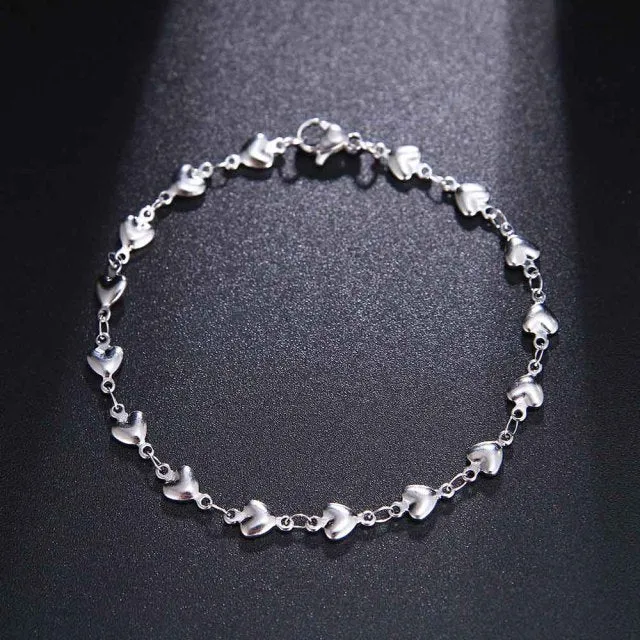 Heart Gold Chain Pendant Bracelet For Women Wedding Jewelry