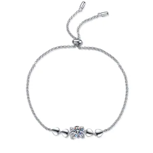 Heart Love Round Cut Moissanite Diamond Bracelet