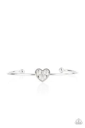 Heart of Ice White Paparazzi Bracelet