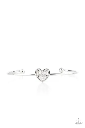 Heart of Ice - White Paparazzi Bracelets