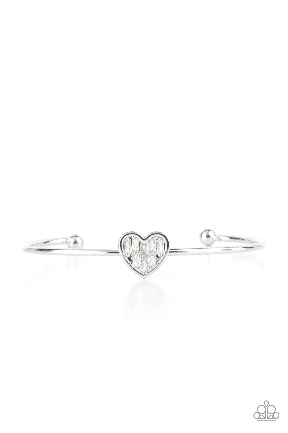 Heart of Ice - White Paparazzi Bracelets