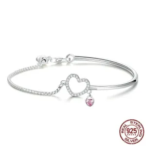 Heart Pink Bangles Bracelets