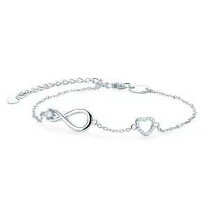 Heart Round Cut Moissanite Infinity Bracelet