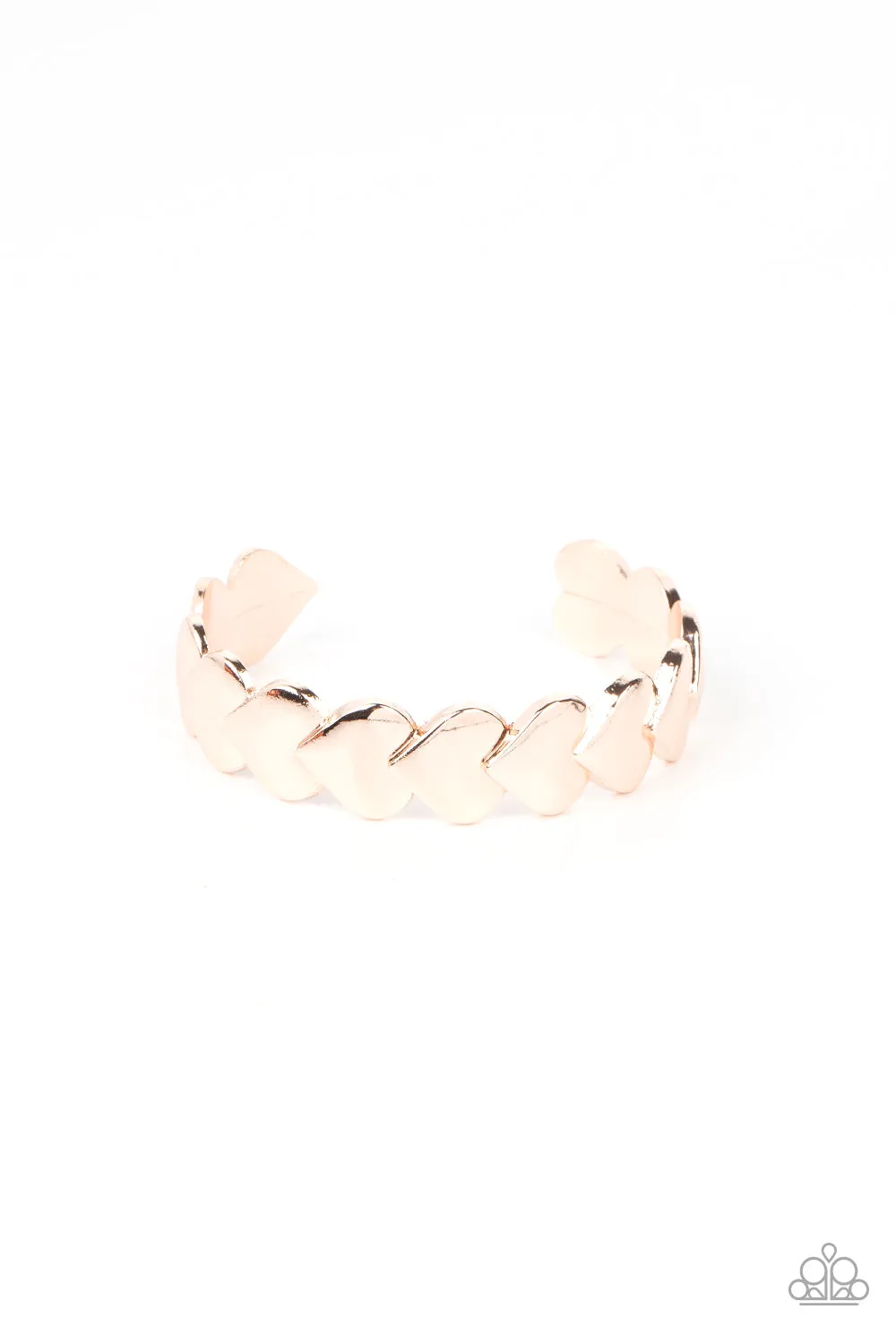 Hearts Galore - Rose Gold - Overlapping Heart Paparazzi Cuff Bracelet
