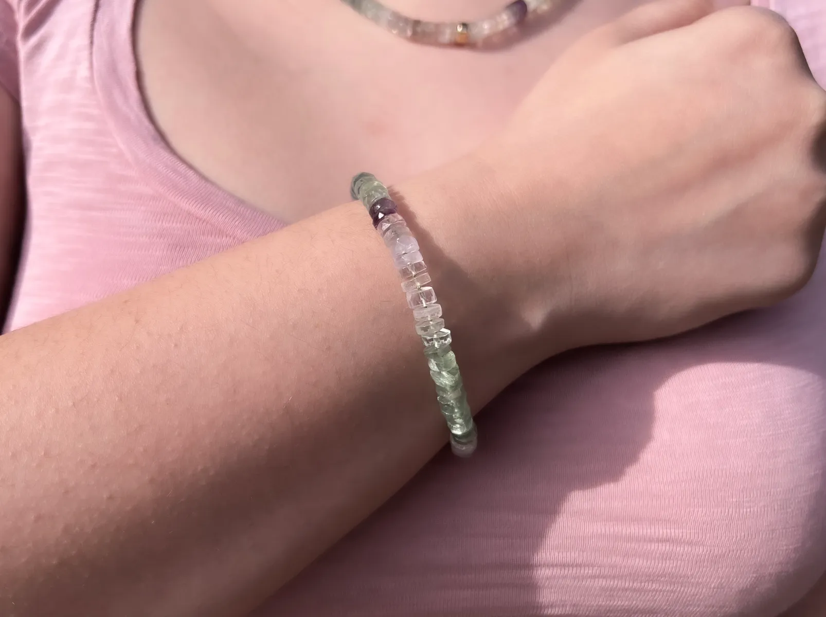 Heishi Fluorite Bracelet