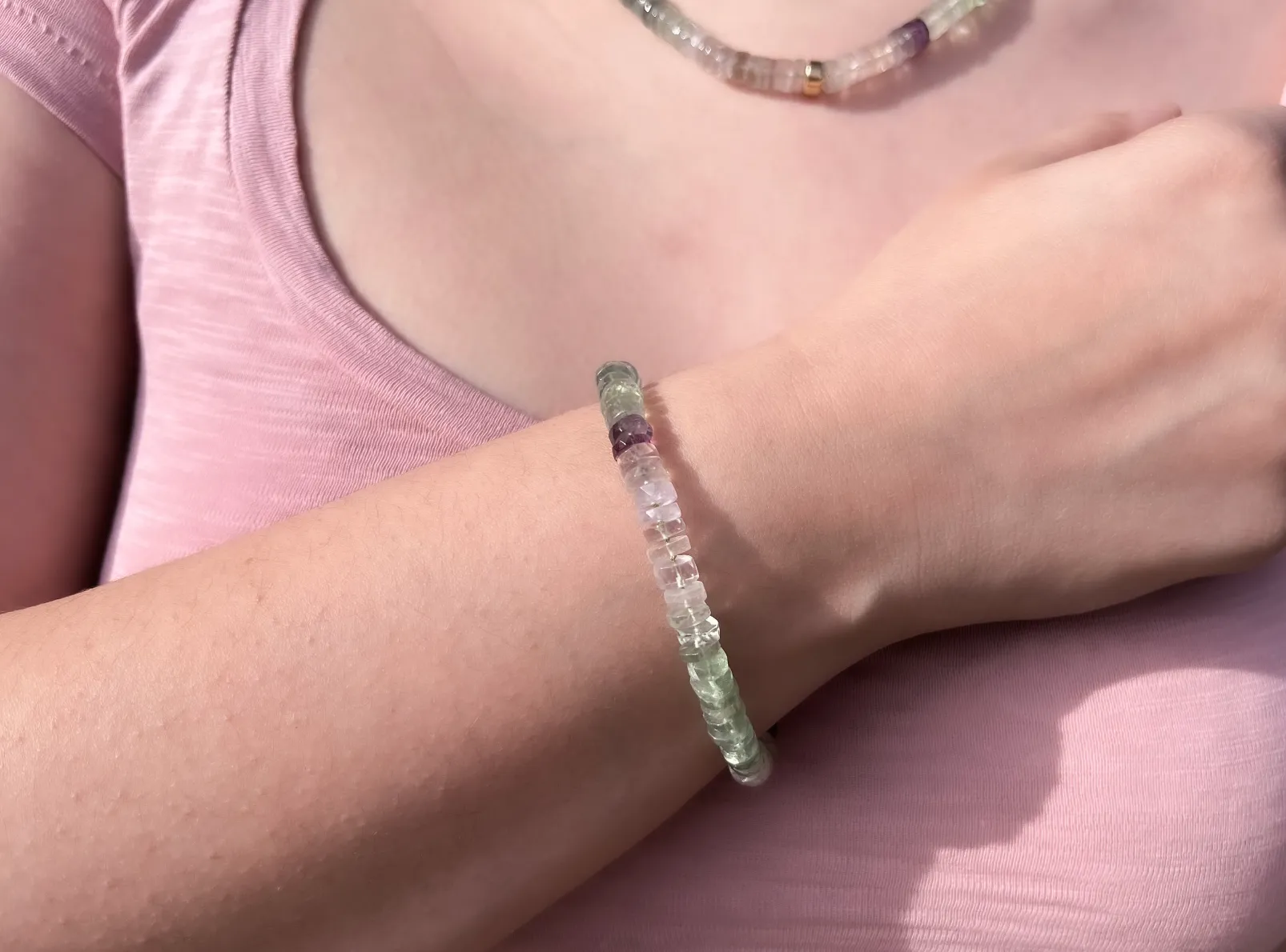 Heishi Fluorite Bracelet