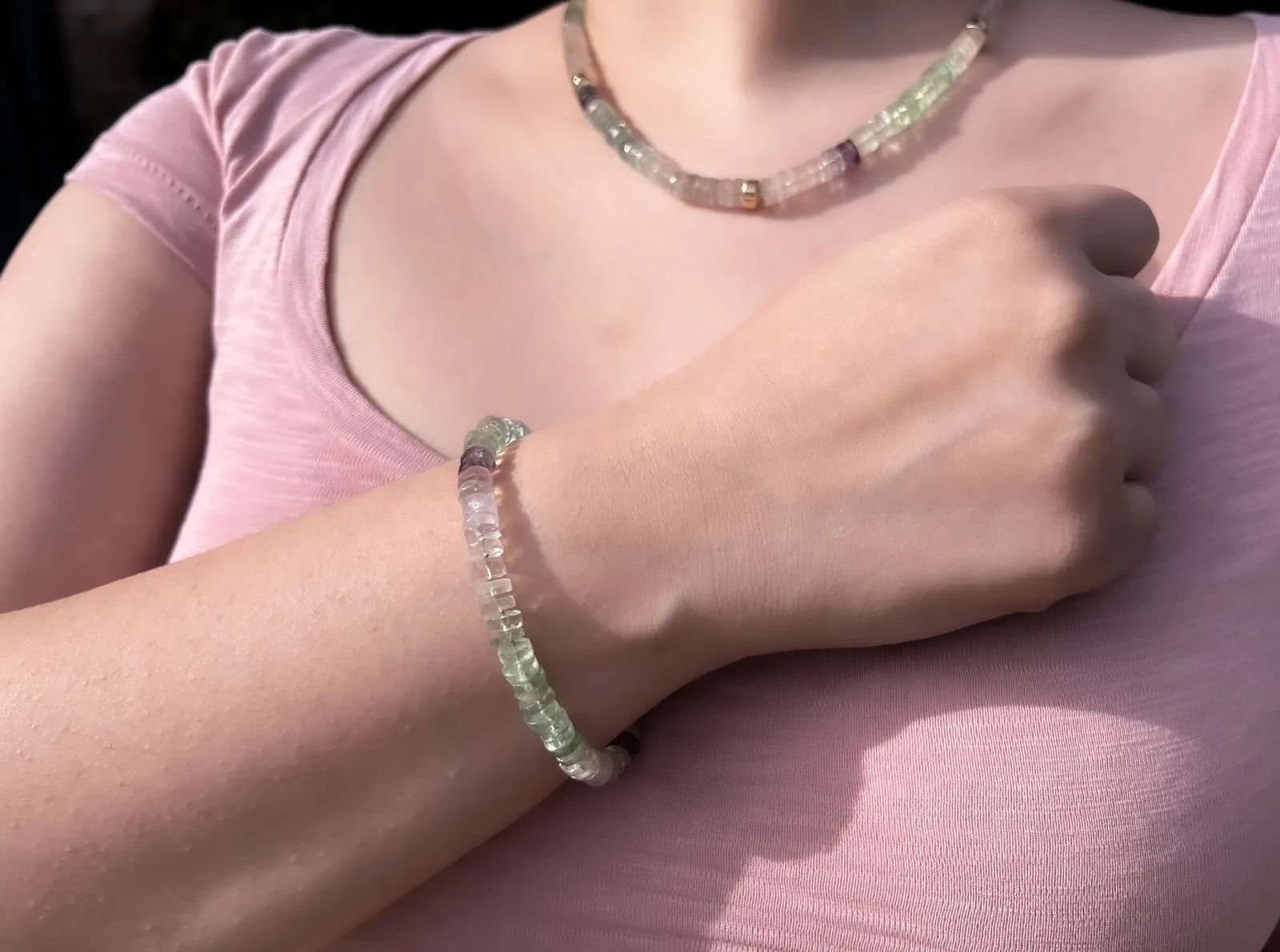 Heishi Fluorite Bracelet