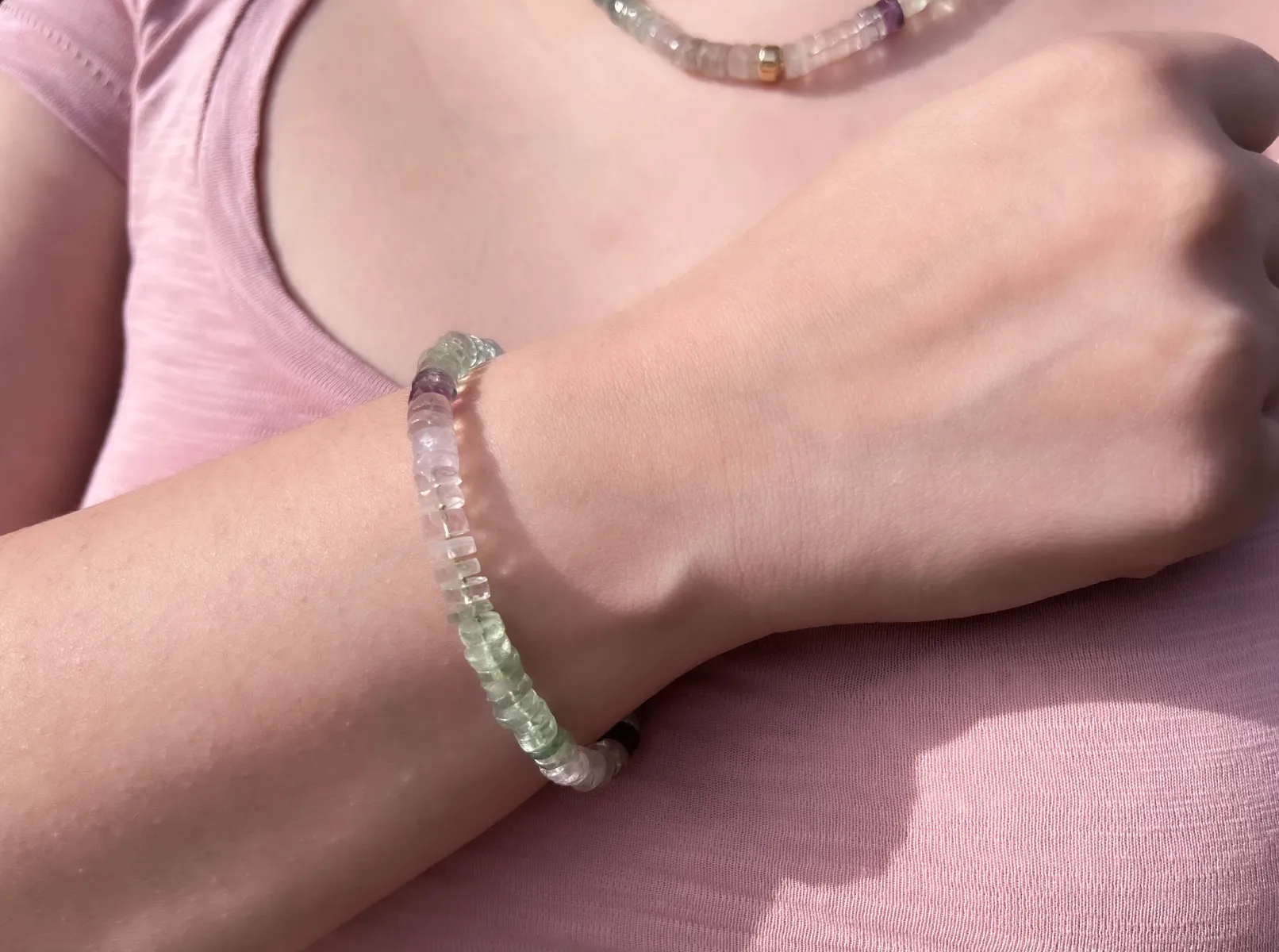 Heishi Fluorite Bracelet