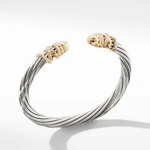 Helena Bracelet with Gold Dome and Diamonds, Size Medium