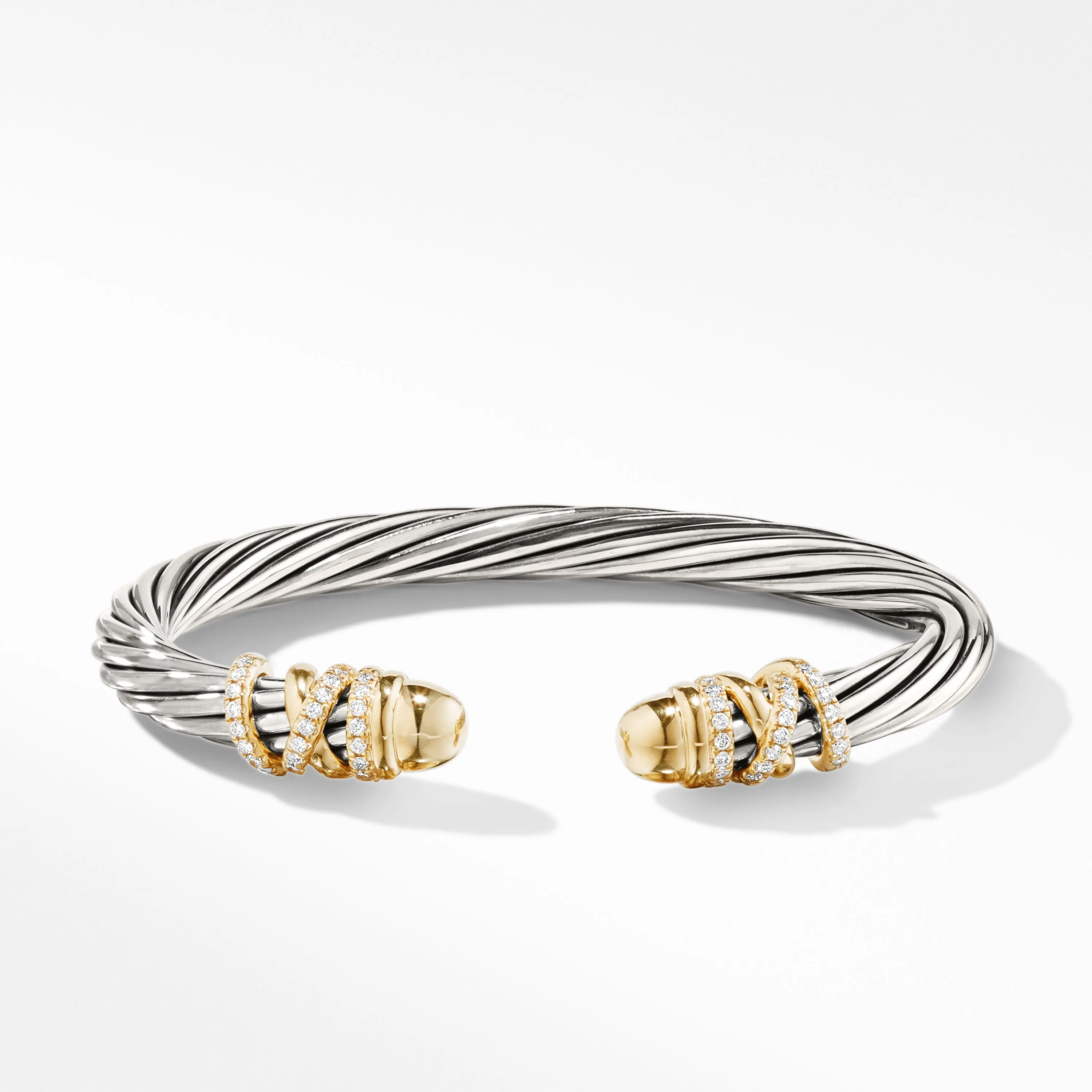 Helena Bracelet with Gold Dome and Diamonds, Size Medium
