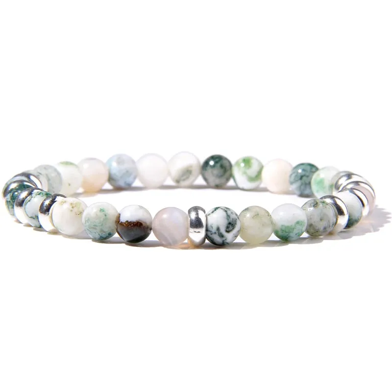Hematite Bracelets Matte Rainbow Flash Moonstone