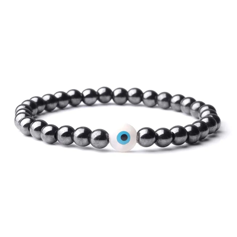 Hematite Bracelets Matte Rainbow Flash Moonstone