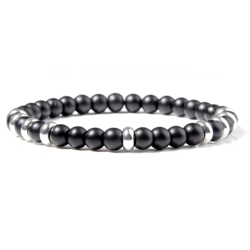 Hematite Bracelets Matte Rainbow Flash Moonstone