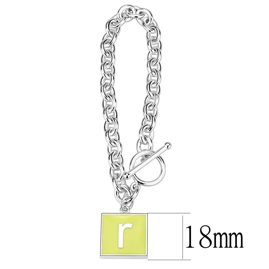 High-Polished Brass Bracelet with Emerald Epoxy - Backordered, 20.78g Weight