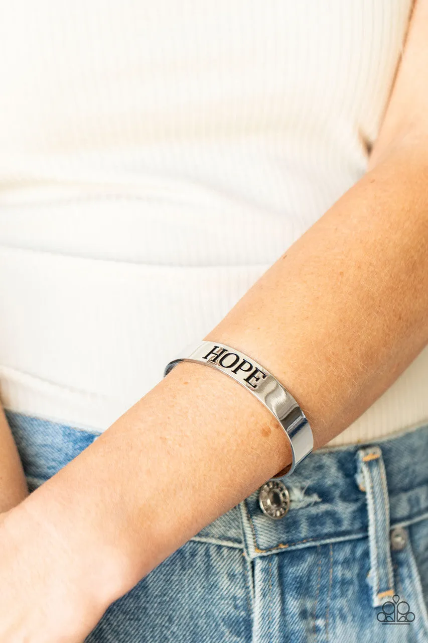 Hope Makes the World Go Round Silver Paparazzi Bracelet