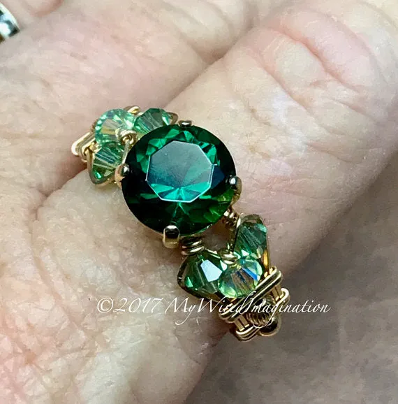 Hydrothermal Green Quartz Handmade Ring, Made to Order