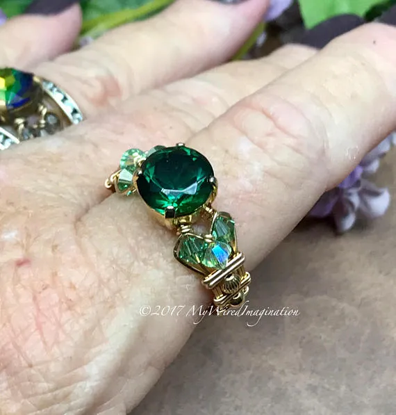 Hydrothermal Green Quartz Handmade Ring, Made to Order
