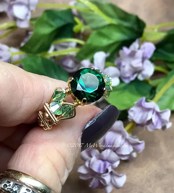 Hydrothermal Green Quartz Handmade Ring, Made to Order