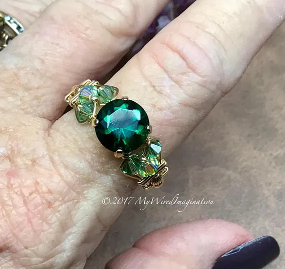 Hydrothermal Green Quartz Handmade Ring, Made to Order