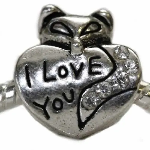 I Love You Fox Charm Bead For snake charm Bracelet