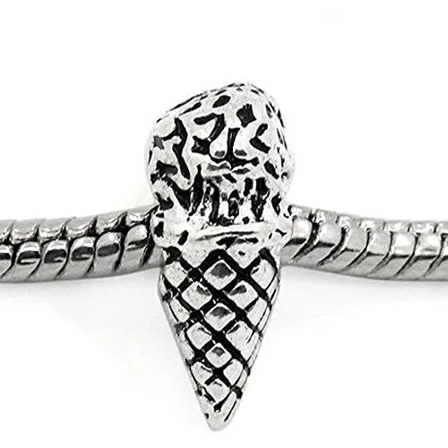 Ice Cream Cone Bead Spacer for Snake Chain Charm Bracelet