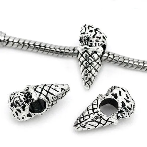 Ice Cream Cone Bead Spacer for Snake Chain Charm Bracelet