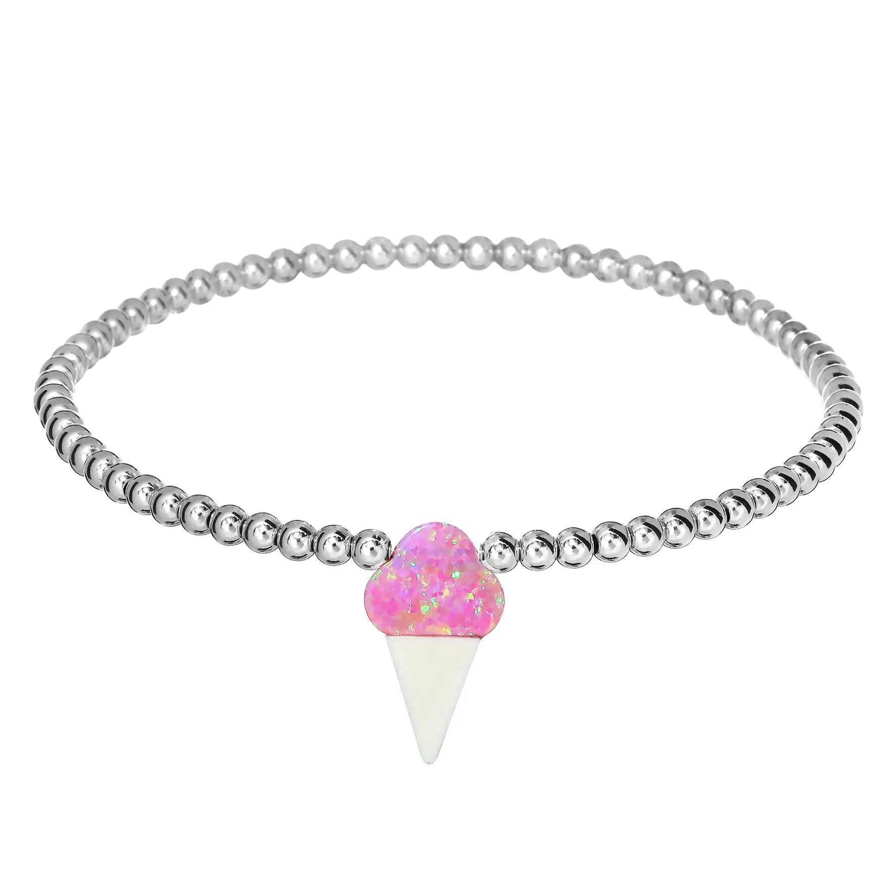 ICE CREAM | Opal Charm and 14K Gold Filled Beads Bracelet