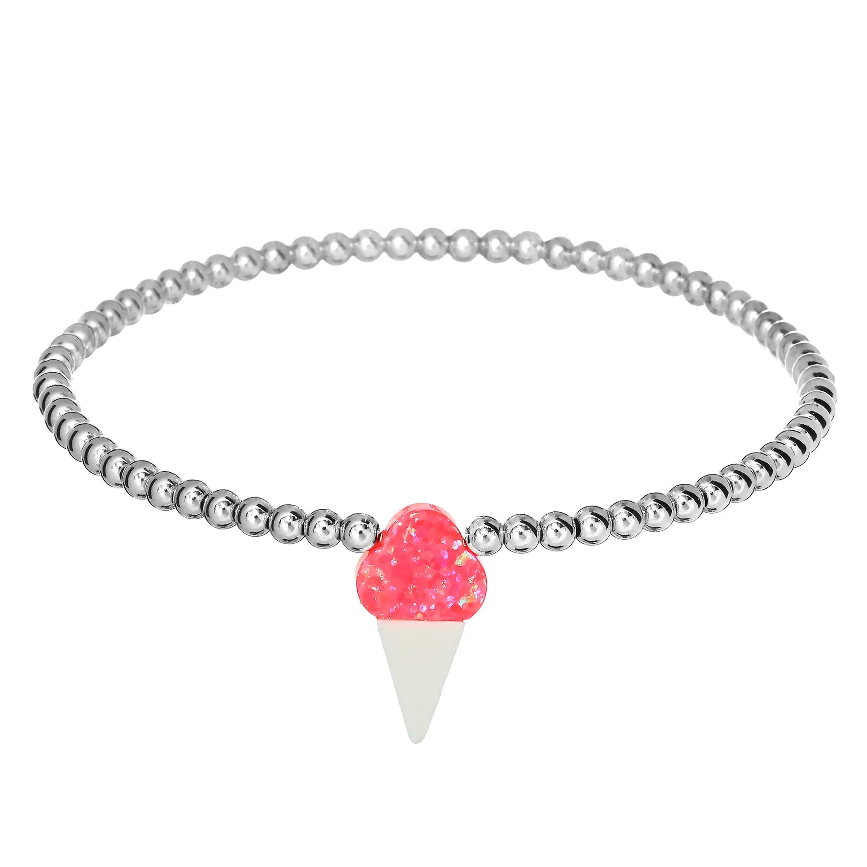 ICE CREAM | Opal Charm and 14K Gold Filled Beads Bracelet
