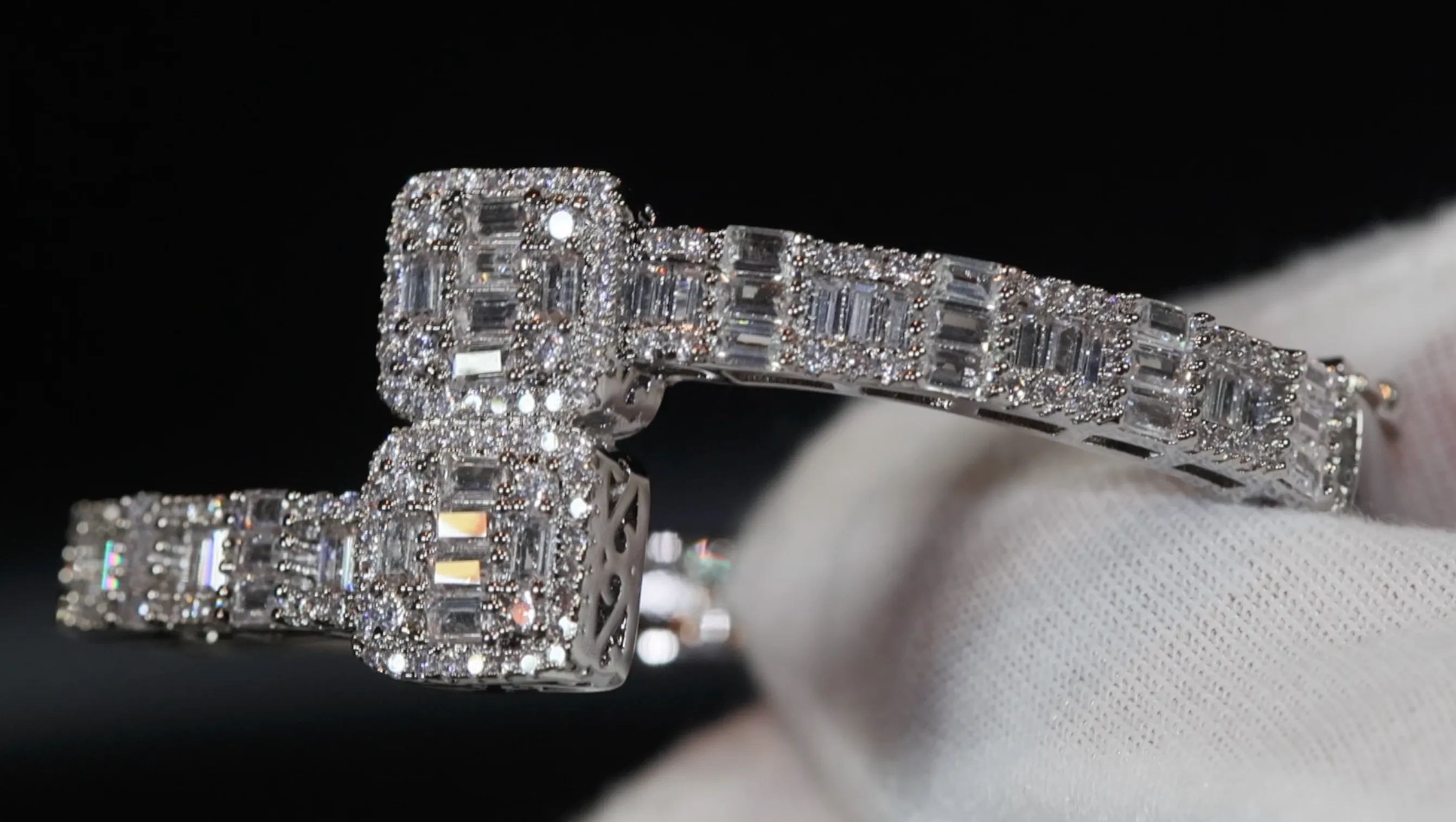 Iced Out Bracelet | Womens Bracelet | Mens Bracelet | Diamond Bracelet | Baguette Bracelet