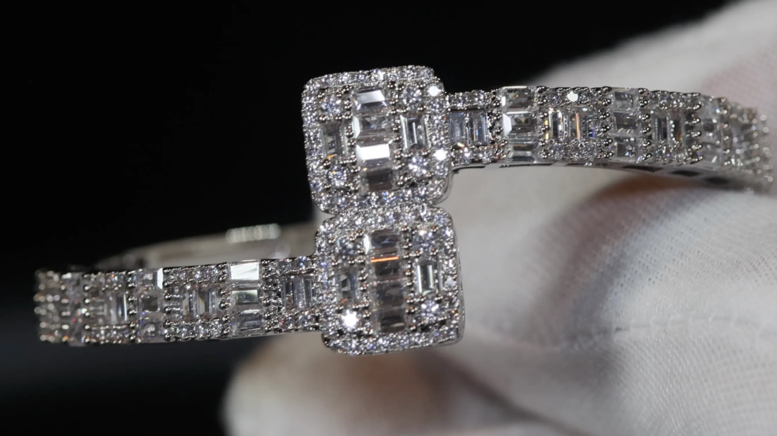 Iced Out Bracelet | Womens Bracelet | Mens Bracelet | Diamond Bracelet | Baguette Bracelet