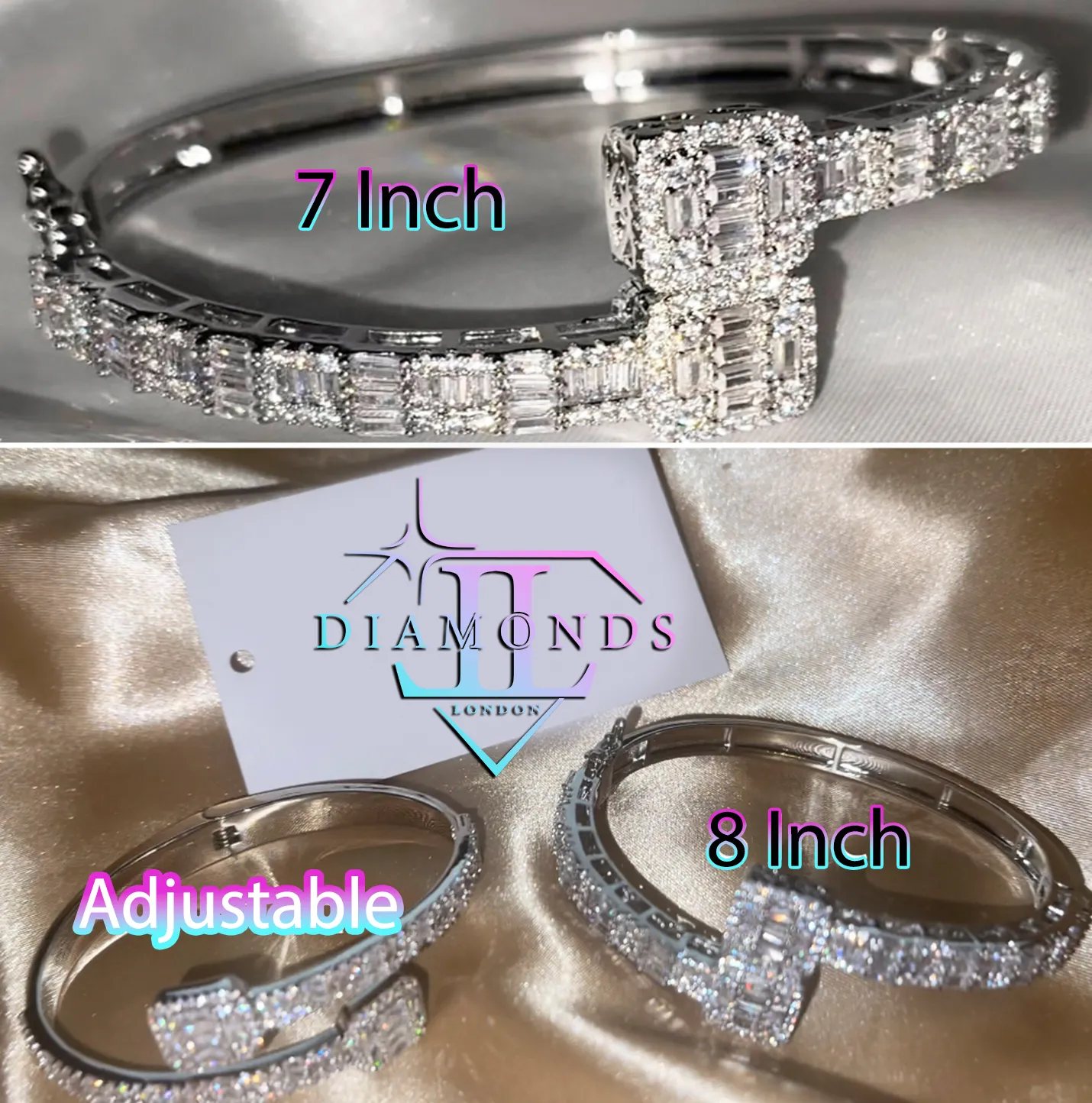 Iced Out Bracelet | Womens Bracelet | Mens Bracelet | Diamond Bracelet | Baguette Bracelet
