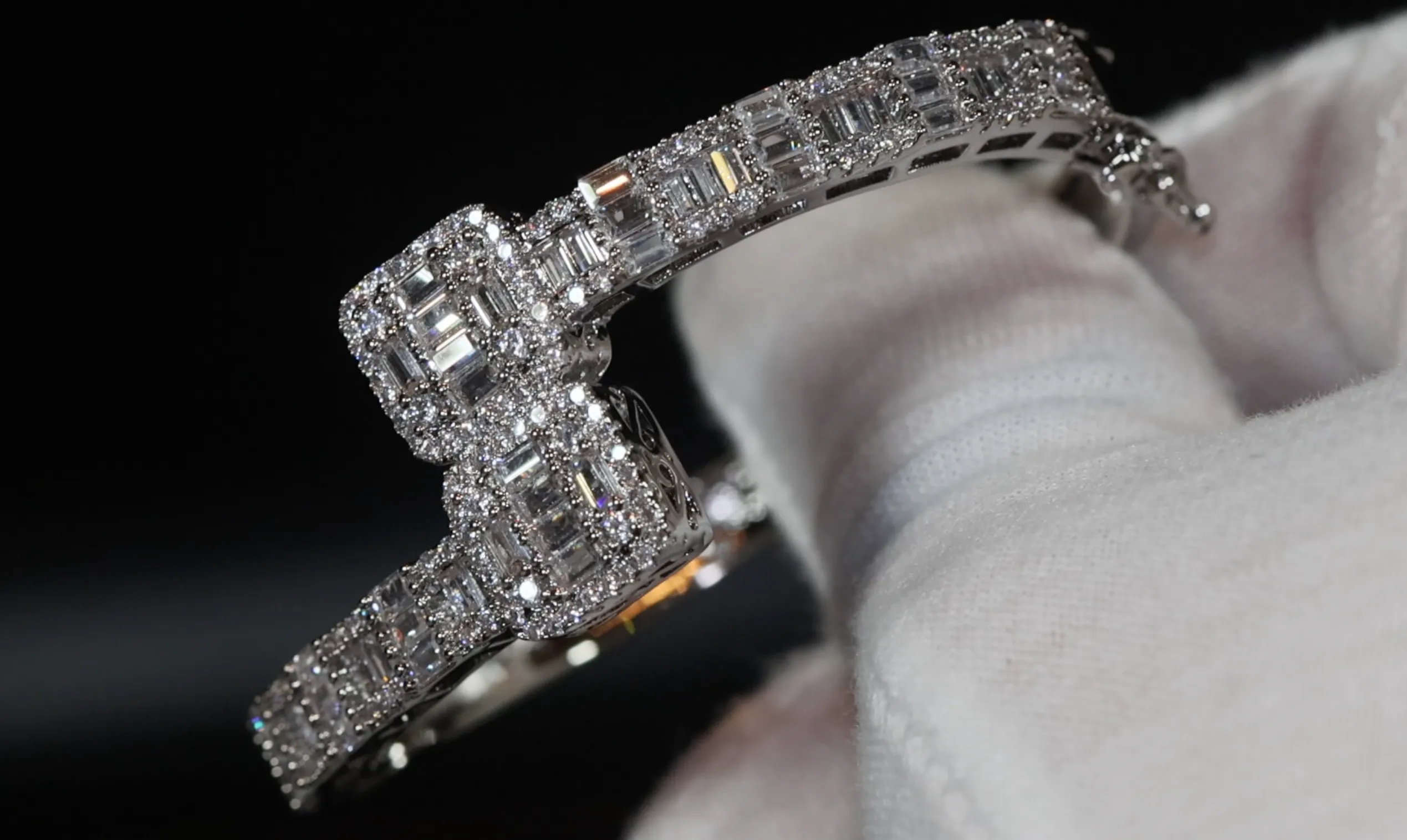 Iced Out Bracelet | Womens Bracelet | Mens Bracelet | Diamond Bracelet | Baguette Bracelet