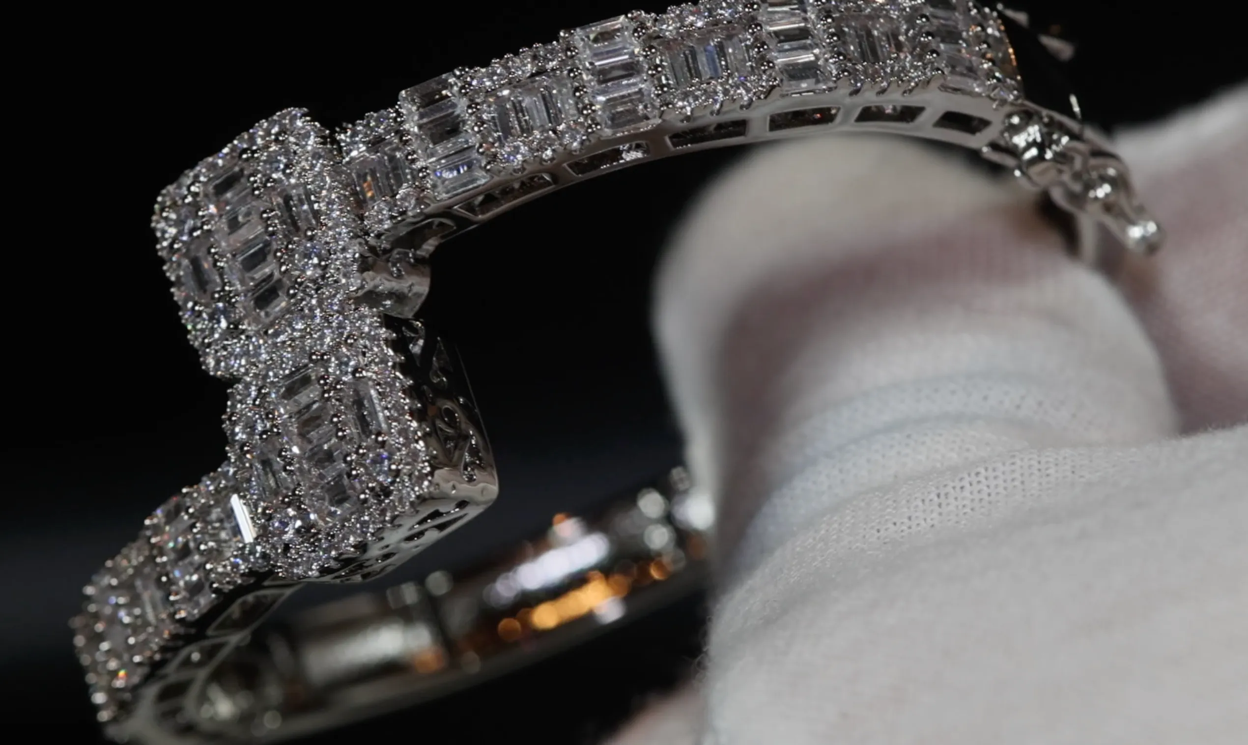 Iced Out Bracelet | Womens Bracelet | Mens Bracelet | Diamond Bracelet | Baguette Bracelet