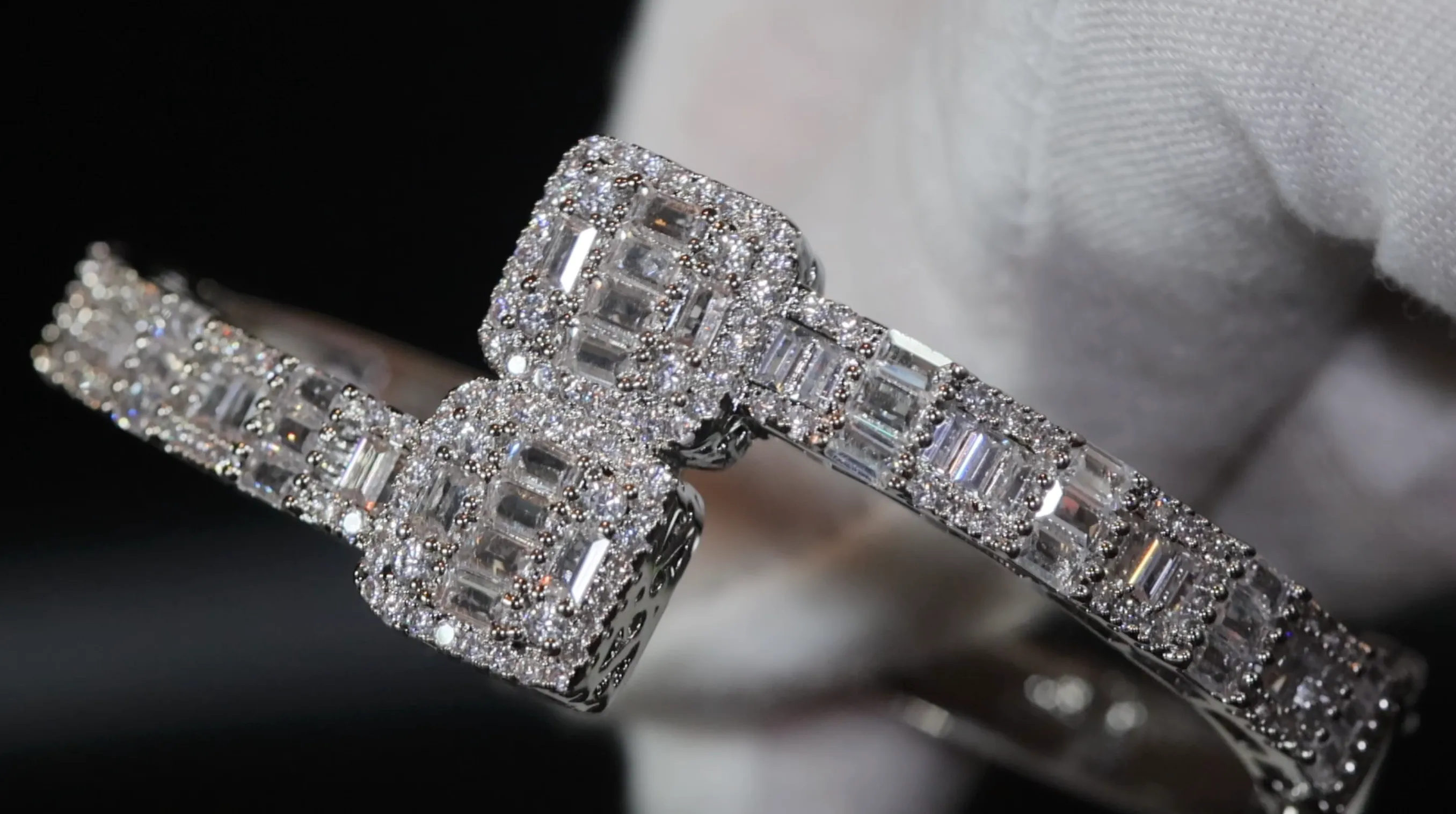 Iced Out Bracelet | Womens Bracelet | Mens Bracelet | Diamond Bracelet | Baguette Bracelet