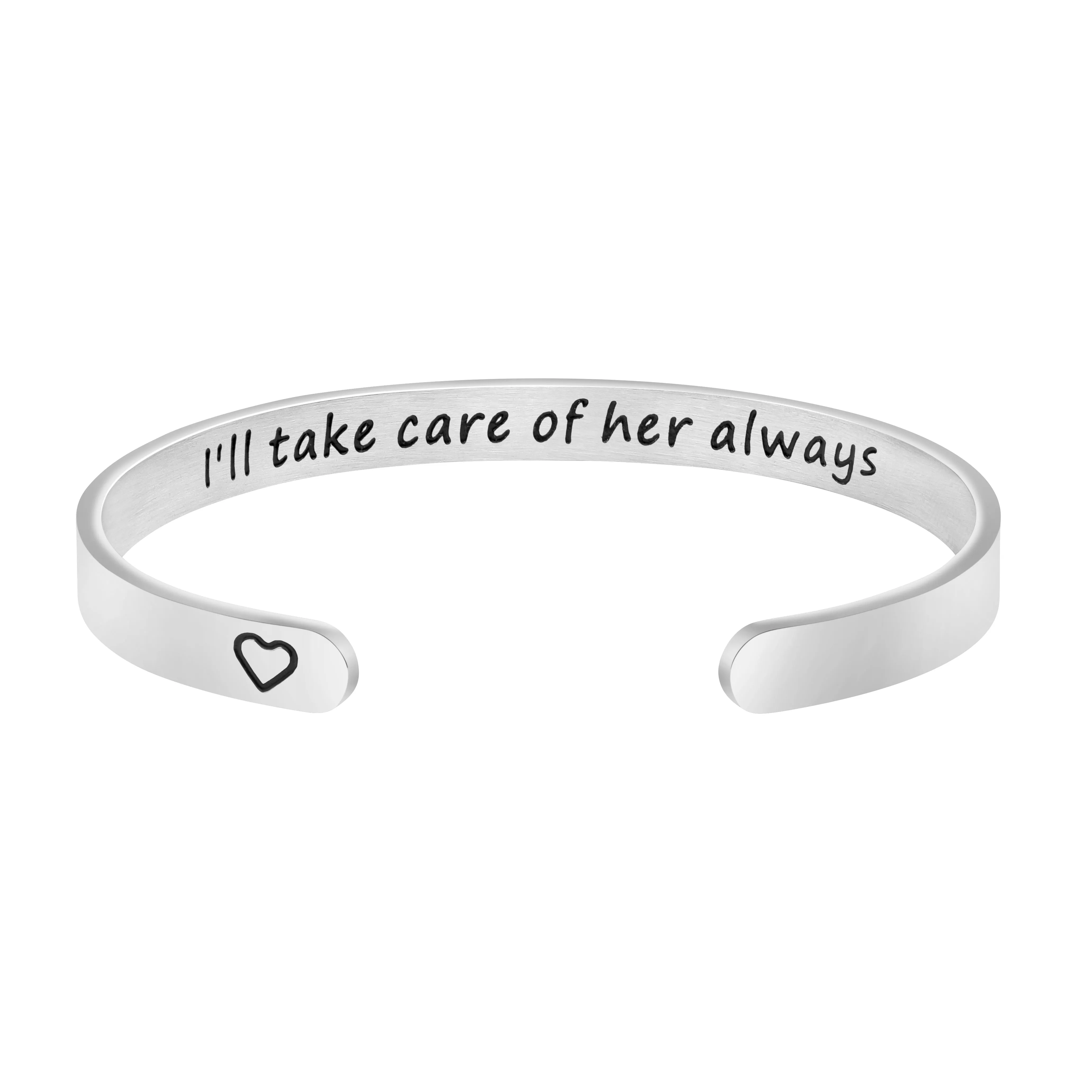 I'll Take Care of Her Always Wedding Party Bracelets