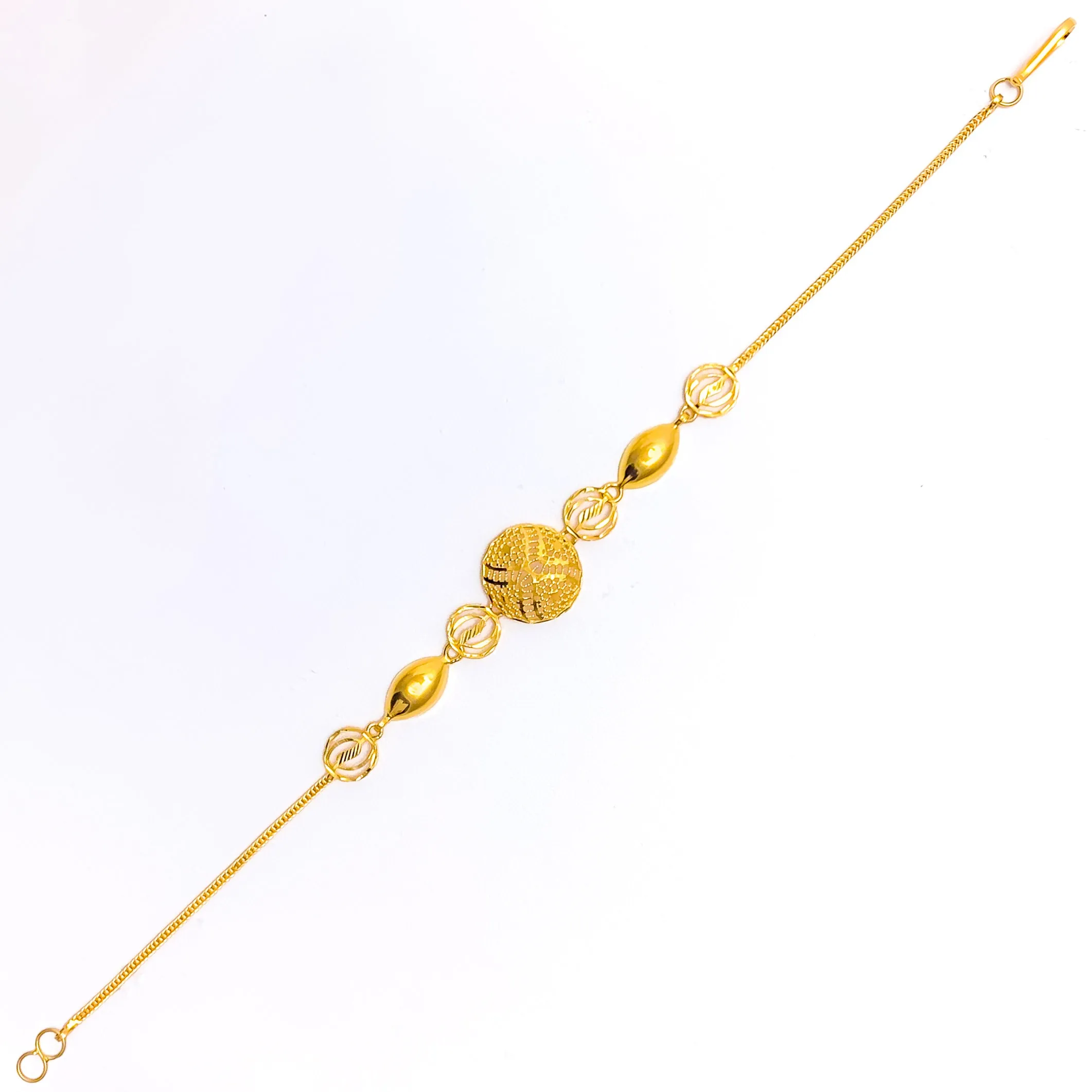 Impeccable Netted 21k Gold Striped Bracelet