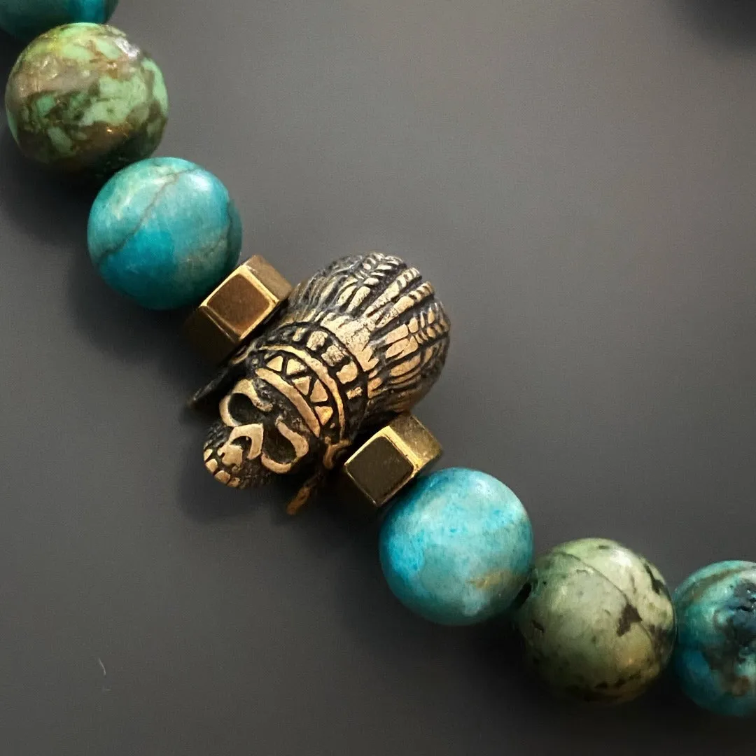 Indian Men Turquoise Beaded Bracelet
