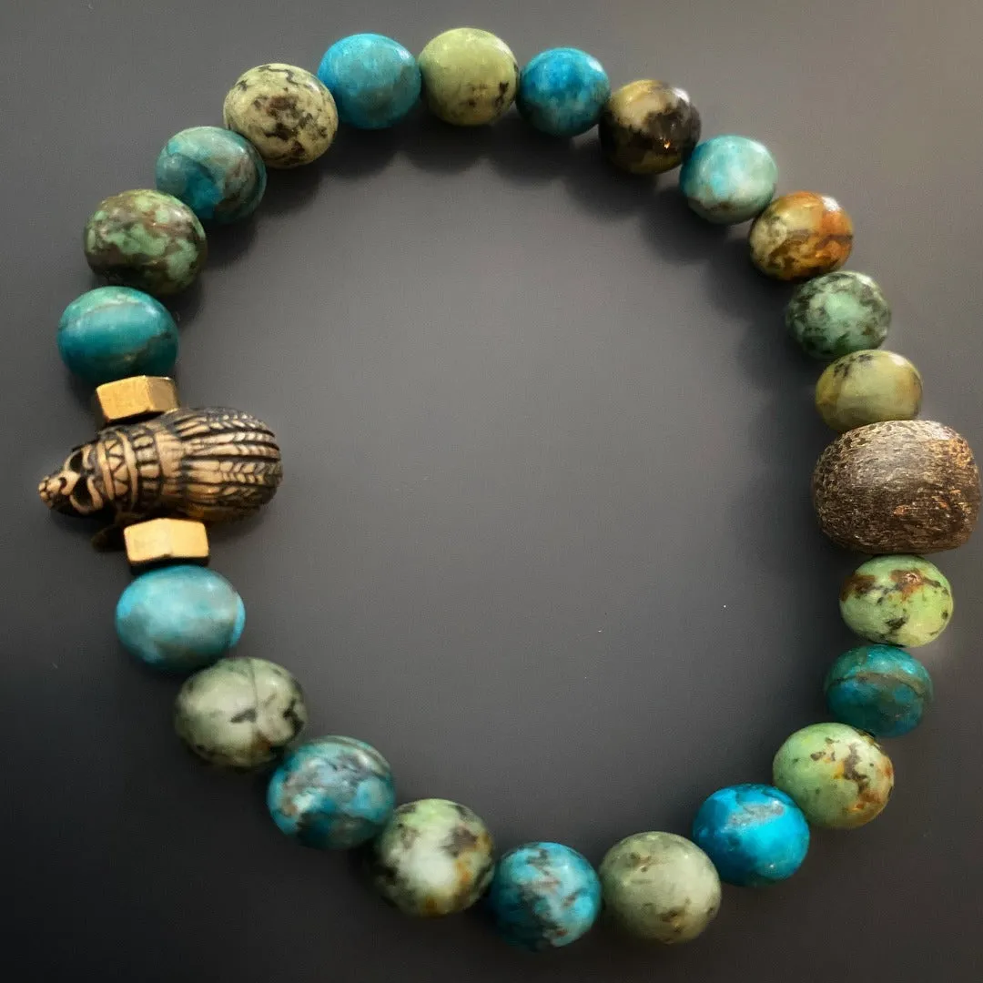Indian Men Turquoise Beaded Bracelet
