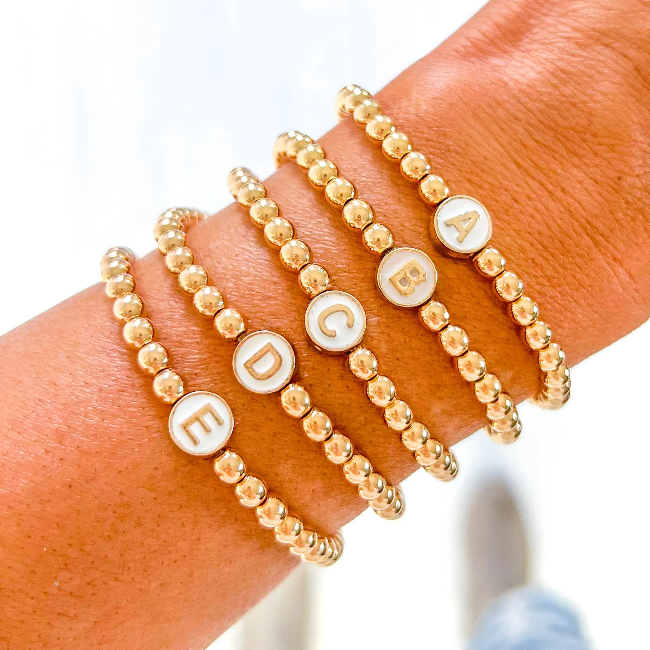 Initial Gold Bracelet: F