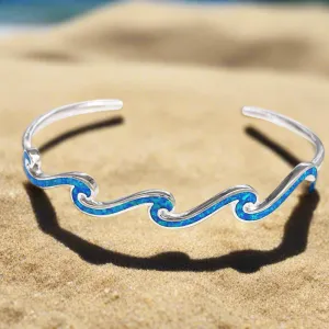 Inlaid Opal Ocean Waves C-style Bracelet