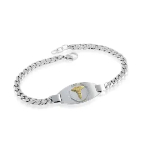Italgem Stainless Steel Medical Alert ID Curb Bracelet
