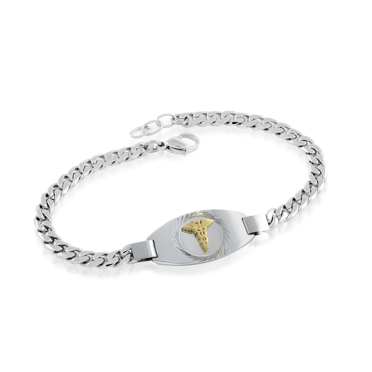 Italgem Stainless Steel Medical Alert ID Curb Bracelet
