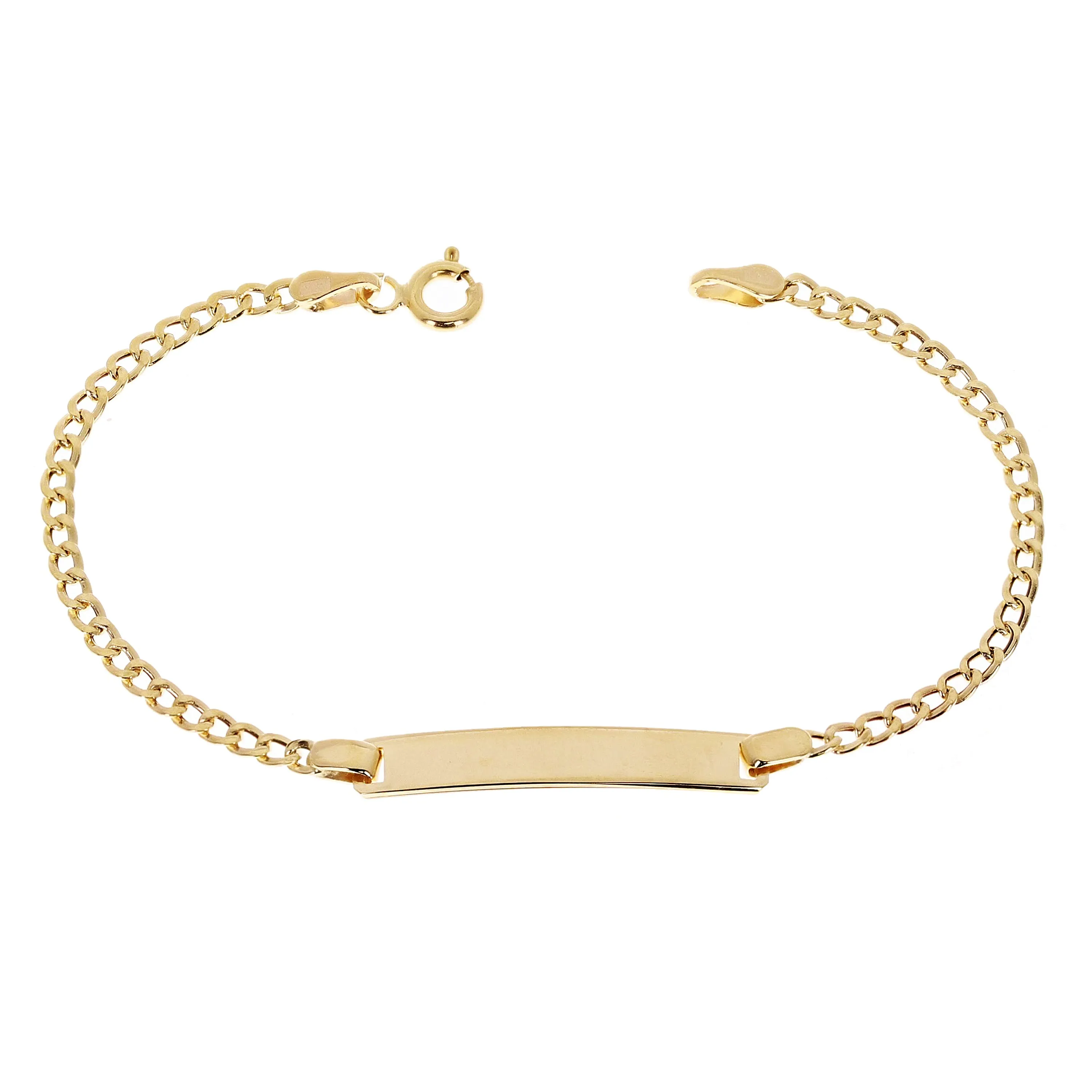 Italian 14k Yellow Gold Engravable Baby ID Cuban Bracelet 5.5" 4mm 1.7 grams